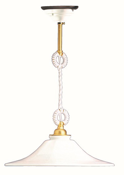 Porcelánová závěsná lampa zlatý proužek