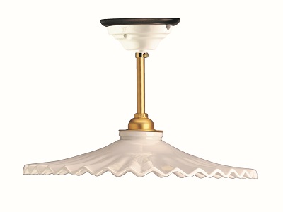 SK Porcelánová stropní lampa vroubky, 18 cm