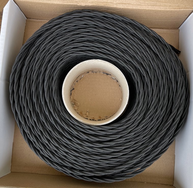 SK kabel točený, syntetické hedvábí, 3 x 0,75 mmq, černý