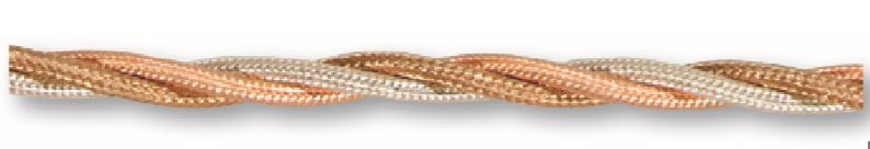 SK kabel silný točený, syntetické hedvábí, 3 x 1,5 mmq, zlatavá