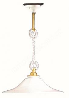 Porcelánová závěsná lampa zlatý proužek