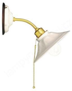 Porcelánová nástěnná lampa hladká, vypínač, 18 cm