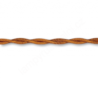 SK kabel točený, syntetické hedvábí, 3 x 0,75 mmq, bronz
