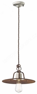 Rez antik, kovová závěsná lampa, průměr 30 cm