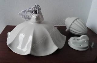 SK Belluno, bílá stahovací lampa se závažím, průměr 39 cm