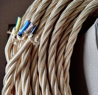 SK čtyřžílový kabel točený zlatý, 4 x 1,5 mmq 